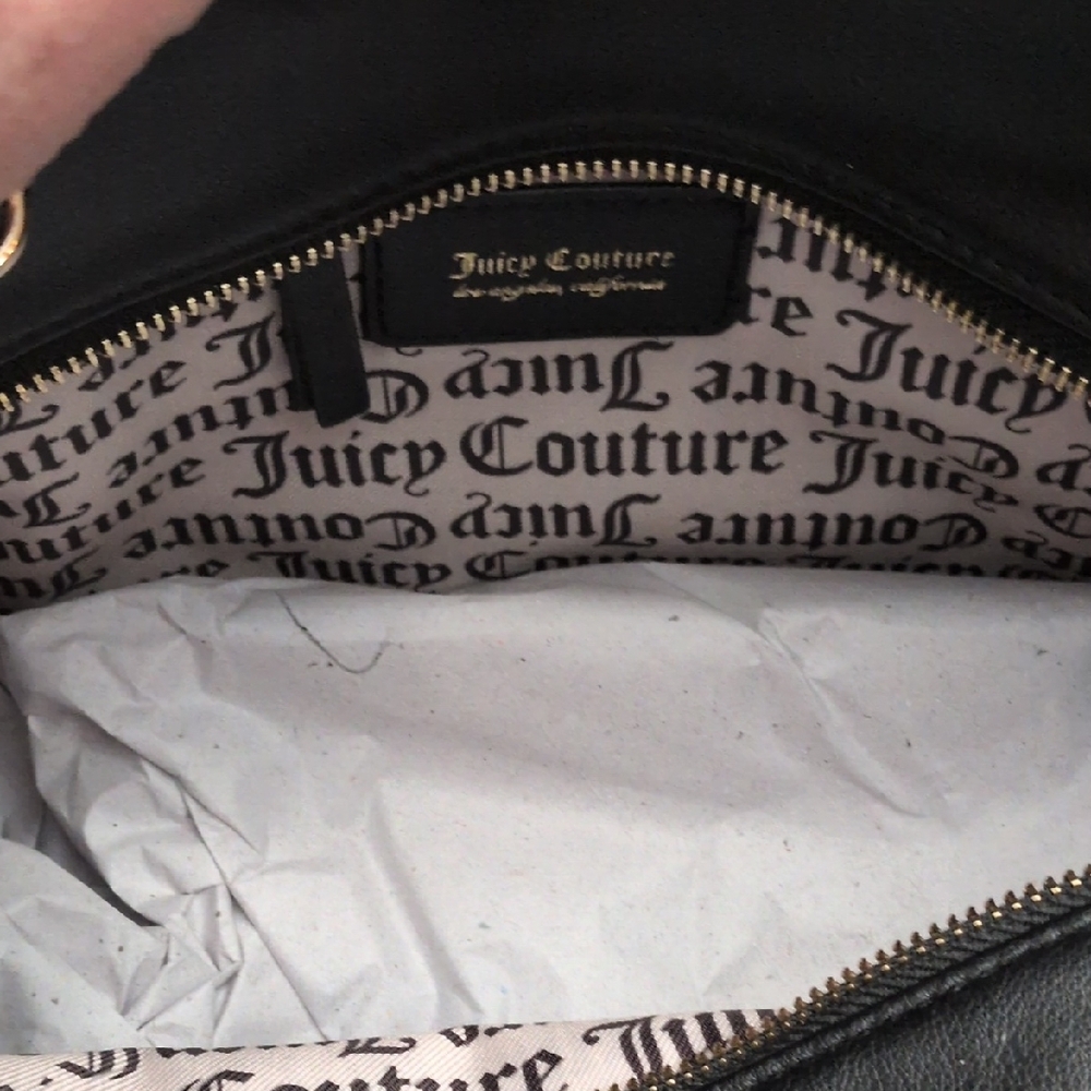 Juicy Couture Let's Get Cozy Black Faux Fur Tote - Picture 4 of 9